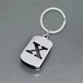 Polished silver stainless steel keychain featuring a minimalist hollow letter X pendant - Polished Alphabet Letter X