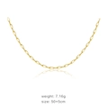 Minimalist gold paperclip chain necklace in S925 sterling silver, 50+5cm length - Large / 925 Silver / Gold