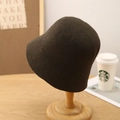 Women's wool felt cloche bucket hat in charcoal grey for autumn and winter seasons - M (56-58cm) / Army Green