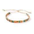 Bracelet Tila bohème avec perles carrées orange, turquoise et dorées ajustables - Bracelet Tila Multicolore Simple