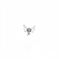 Mini silver butterfly hair claw clip with hollow wing design on white background - Silver 1Pc