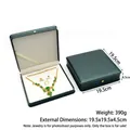 Écrin à bijoux carré vert foncé en simili cuir pour colliers et bagues de luxe - Coffret / Vert Foncé