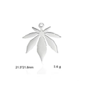Silberner Edelstahl Hanfblatt Anhänger für DIY Schmuckherstellung 21,5 mm x 21,8 mm - Ahornblatt-Stahlfarbe