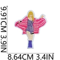 Detailed embroidery patch size guide showing dimensions of 9.91cm by 8.64cm on white background - W3GS-22-07