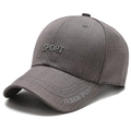 Dunkelgraue Baseballkappe für Herren mit Sport-Stickerei und strukturiertem Stoff - Verstellbar / Hellgrau