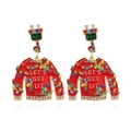 Boucles d'oreilles pull de Noël avec texte Let's Get Lit et strass multicolores - Multicolore