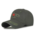 Berretto da baseball verde militare con ricamo U.S. ARMY e stella rossa per escursionismo - Regolabile / Verde Militare