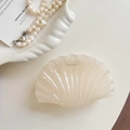 Elegant jelly cream seashell hair claw clip with pearly texture for beach vacations - 5# Creamy White Scallop 9.5cm