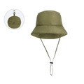 Army green foldable bucket hat with windproof drawstring and portable storage hook - Army Green