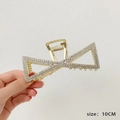 Pince à cheveux dorée de 10cm avec strass brillants et design papillon élégant - 110# Nœud Papillon Strass