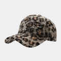 Dettaglio del cappello leopardato in ecopelliccia morbida per il calore invernale - Regolabile / Leopardo Tan Classico (3#)