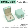 Boîte à bijoux bleue Tiffany avec couronne pour collier, taille 8.4x7.2x4.2cm - Boîte à Pendentif / Rose bonbon