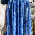 Blue tube-shaped Amazonite stone beads with bamboo joint texture for DIY jewelry making - 4x13mm Tube/Strand / Natural Blue Aventurine