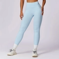 Hellblaue Yoga-Leggings für Damen mit hoher Taille und nahtlosem sportlichem Sitz - 10/M / Himmelblau