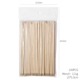 Detail view of 100pcs 15cm wooden nail sticks showing dimensions and packaging specs - Wood Stick 15CM (100PCS)