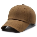 Vintage distressed brown baseball cap featuring rugged cotton twill and frayed edges - Adjustable / Brown