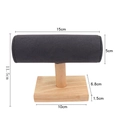 Single tier wooden bracelet stand with dark gray velvet T-bar for watches and jewelry - Small Cylinder: Dark Grey Microfiber