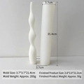 Silicone mold for twist pillar candles with dimensions and weight specifications - Wavy Column Style (H-0413)