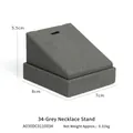 Gray microfiber necklace display stand with wedge shape and professional jewelry slot - Grey Necklace Holder