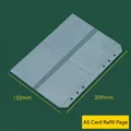 A5 size clear PVC binder pocket with 4 slots and 6 holes for loose-leaf planners - A5 Loose Leaf 6-Hole Card Pocket