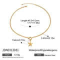 Detailed size and specs for waterproof 18K gold stainless steel starfish necklace - Starfish Pearl Style (JDN0112031)