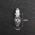 Mini teardrop glass pendant 28mm by 14mm with white stopper for DIY jewelry projects - Transparent Teardrop Bottle + Rubber Stopper