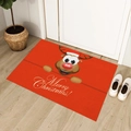 Felpudo navideño rojo con reno de dibujos animados y texto de Merry Christmas - 40*60cm / Reno de Nariz Roja