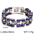 Blue Gold Bicolor Motorcycle Chain Style (KB77330-BD)