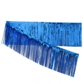 Metallic electric blue foil fringe curtain for festive birthday party wall decoration - Blue