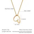 Vista dettagliata del pendente a cuore irregolare placcato oro 14K con misure - Oro Geometrico Curvo