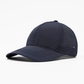 Navy blue breathable mesh baseball cap with laser-cut holes for summer outdoor sports - Navy Blue