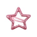 Pink star-shaped hair clip for kids featuring a glittery finish on white background - Pink Glitter Style (2)
