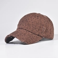 Détails de la casquette de baseball léopard avec des bords effilochés au style vintage - Réglable / Léopard Café Foncé