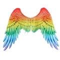Regenbogenflügel mit Federmuster und elastischen Trägern für Karneval Kostüme - Regenbogenfarben