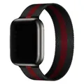 Milanese loop metal strap for Apple Watch in black and red striped woven design - 31 Black And Red / 38/40/41/42mm