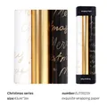 Weihnachtsgeschenkpapier-Set mit schwarz, weiß und gold metallic Schneeflockenmustern - Set 2 / 43cm*3m