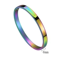 Bracciale in acciaio inossidabile lucido da 6mm con finitura arcobaleno galvanizzata - 6mm di Larghezza / Iridescente
