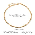 Dettaglio della catena Figaro in acciaio inossidabile placcato oro 18K con misure - Collana Figaro (Larghezza 4mm) (HC-N40725-4mm)