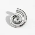 Elegant silver spiral starfish brooch with a polished mirror finish on white background - Curled Spiral (PX003) / Silver