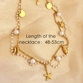 Collar de capas en acero inoxidable chapado en oro 18K con estrella de mar y perlas - Estilo Estrella de Mar de Océano (XL-YS199)