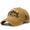 Vintage washed mustard yellow baseball cap with New York 1985 embroidery details - Adjustable / Yellow