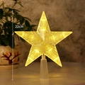 22cm warm glowing yellow LED Christmas tree topper star with clear plastic finish - Acrylic Glowing Tree Top Star 22cm