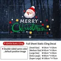 Christmas window sticker size guide showing Santa Claus and festive stars decals - S Small / P-SD458 Santa Merry Christmas