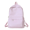 Minimalist light pink nylon backpack for women with large capacity and casual design - Pink