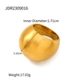 Primer plano de anillo ancho de acero inoxidable 18k con diámetro interno de 1,71 cm - US 6 / Dorado
