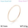 Minimalistischer 1mm Ring aus Roségold-Titanstahl für Damen, Größen 6-9, Gewicht 0,5g - US 6 / 1mm Ultradünner Polierter Stil (KR100083-K) / Roségold