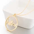 Goudkleurige geometrische cirkelvormige hond hartslag ketting delicate sleutelbeenketting. - Stijl 5 / Goud