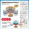 Chinese Ruyi Phoenix Crown DIY PET stickers set with background card for scrapbooking - Ruyi Phoenix Crown