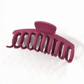 Matte dark pink large hair claw clip with 10 teeth design for women ponytail hair accessory - Matte Wine Red