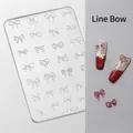 3D phototherapy nail template JT-018 featuring delicate line bow patterns - High Transparent Silicone Mold JT-018 (Line Bowtie)